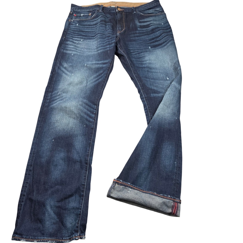 Banana Republic Jeans Mens Blue 38W 36L Dark Wash Distressed 100% Cotton 18926